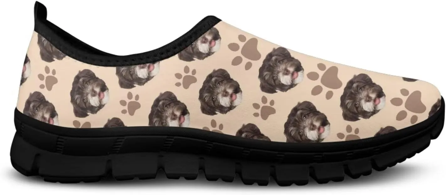 Women's Printed Travel Shoes Slip On Casual Loafers Lightweight Comfort Fashion Sneaker Low-Cut Casual Shoes Black