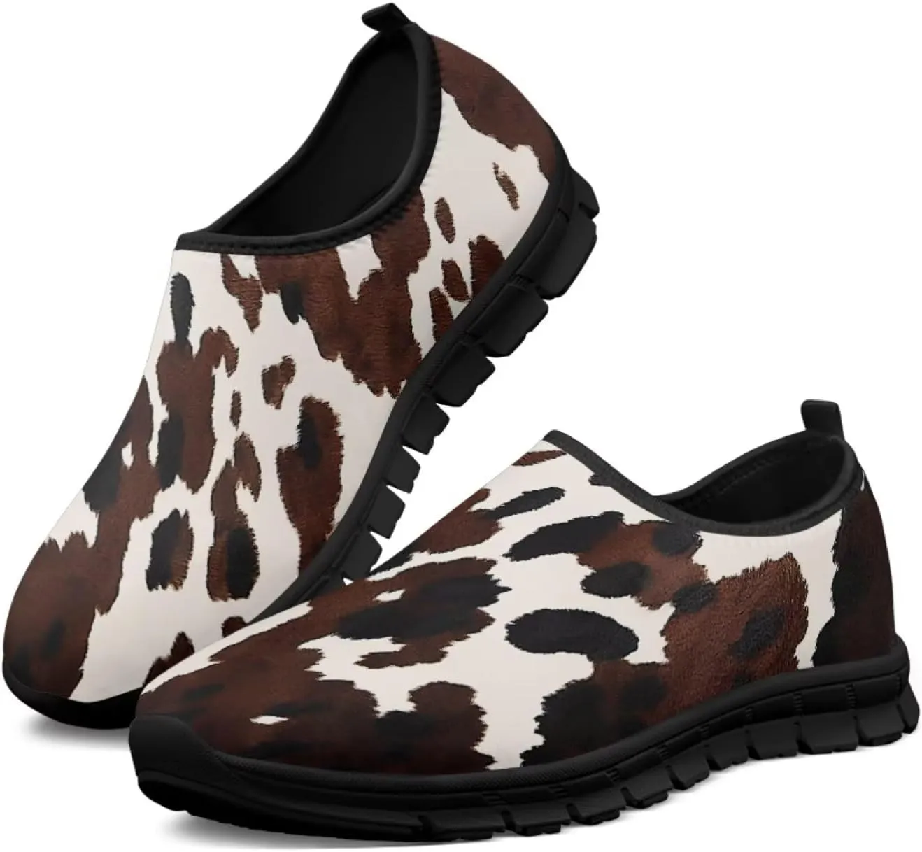Women's Printed Travel Shoes Slip On Casual Loafers Lightweight Comfort Fashion Sneaker Low-Cut Casual Shoes Black