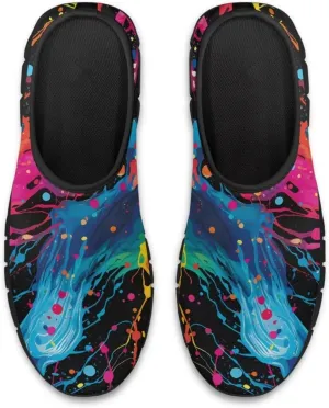 Women's Printed Travel Shoes Slip On Casual Loafers Lightweight Comfort Fashion Sneaker Low-Cut Casual Shoes Black