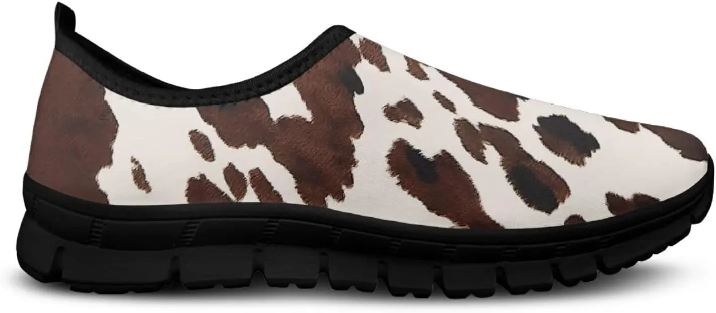 Women's Printed Travel Shoes Slip On Casual Loafers Lightweight Comfort Fashion Sneaker Low-Cut Casual Shoes Black