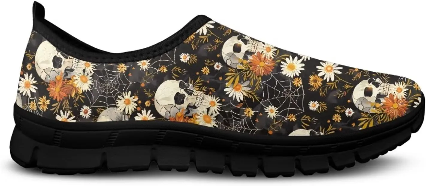 Women's Printed Travel Shoes Slip On Casual Loafers Lightweight Comfort Fashion Sneaker Low-Cut Casual Shoes Black