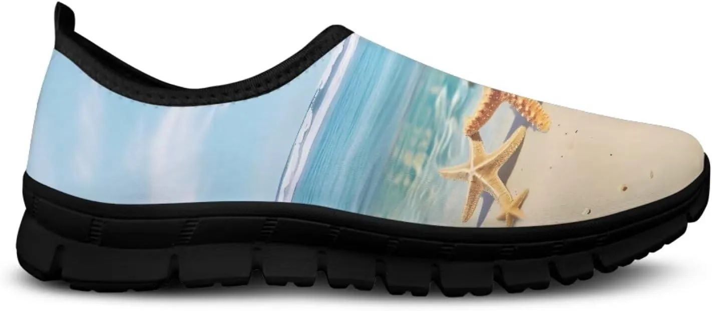 Women's Printed Travel Shoes Slip On Casual Loafers Lightweight Comfort Fashion Sneaker Low-Cut Casual Shoes Black
