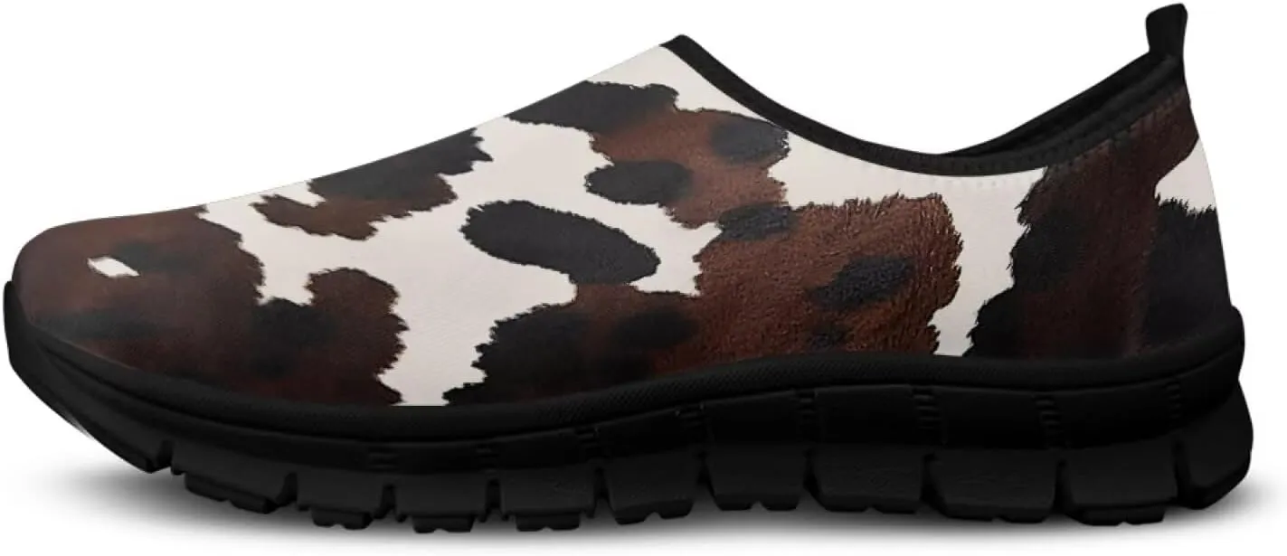 Women's Printed Travel Shoes Slip On Casual Loafers Lightweight Comfort Fashion Sneaker Low-Cut Casual Shoes Black