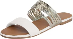 Women's Sandals Comfortable Soft Cushion Slide Sandals Dressy Summer Strappy Beach Slip On Flat Womens Sandals
