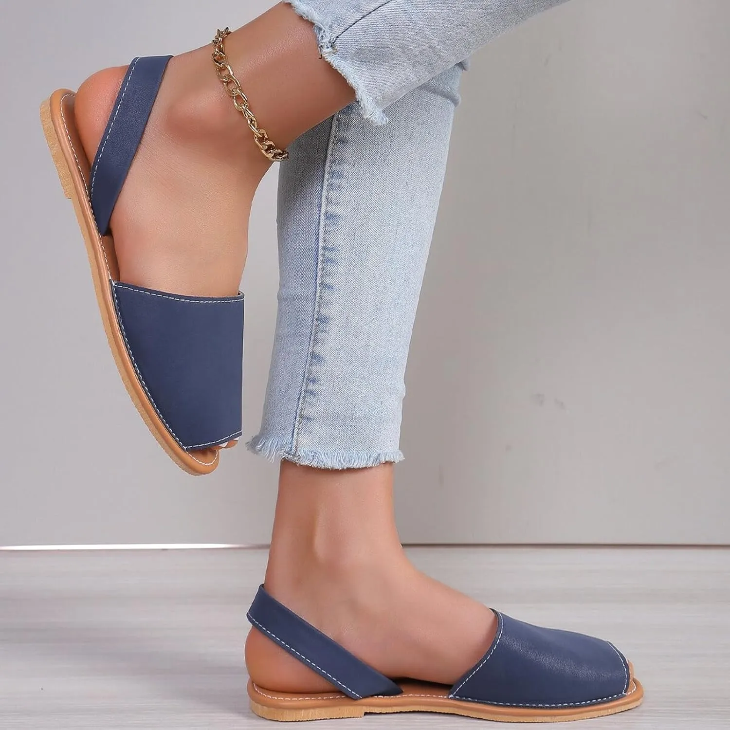 Women's Sandals Ladies Casual Solid Colour Outer Wear Flat Bottom Fish Mouth Footwear Soft Women Slippers &
