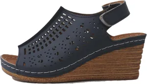 Womens Sandals Platform Wedge Sandals Perforated Slingback Sandal with Arch Support Open Toe Wedge Heel Sandal 2025