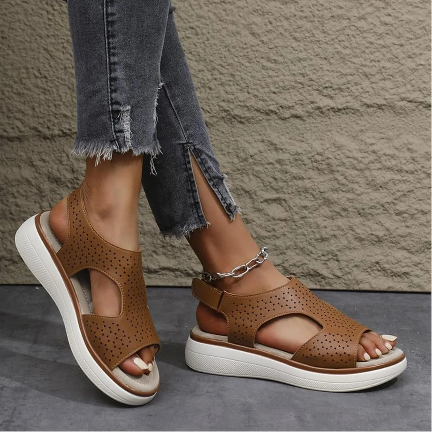 Womens Sandals Summer Platform Sandals for Women Arch Support Beach Sandals Lightweight Comfortable Walking Sandals