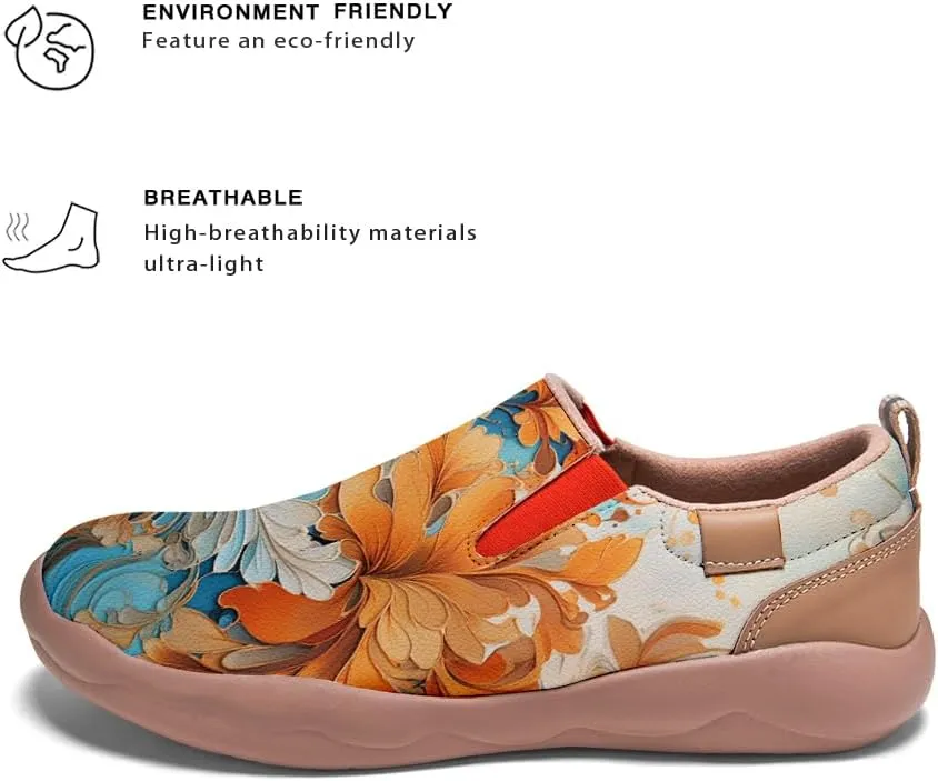 Women's Shoes Art Painted Casual Slip On Loafers Round Toe Lightweight Comfort Fashion Travel Sneakers Classical Floral Pattern