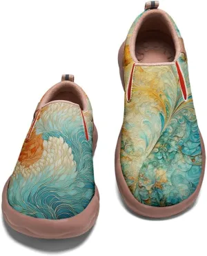 Women's Shoes Art Painted Casual Slip On Loafers Round Toe Lightweight Comfort Fashion Travel Sneakers Classical Floral Pattern