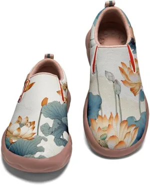 Women's Shoes Art Painted Casual Slip On Loafers Round Toe Lightweight Comfort Fashion Travel Sneakers Classical Floral Pattern