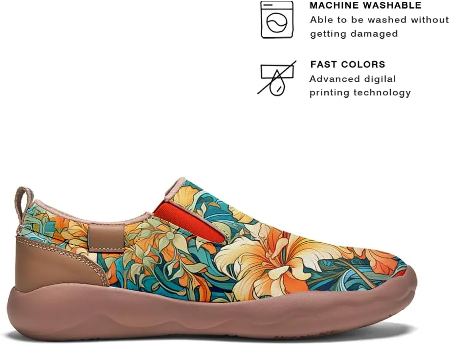 Women's Shoes Art Painted Casual Slip On Loafers Round Toe Lightweight Comfort Fashion Travel Sneakers Classical Floral Pattern