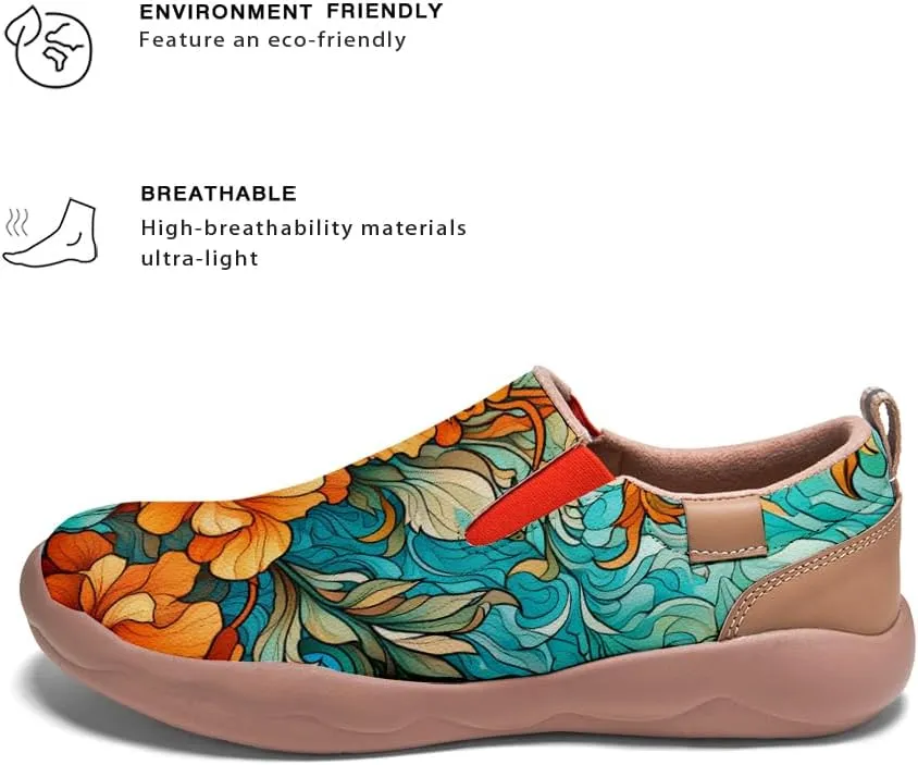 Women's Shoes Art Painted Casual Slip On Loafers Round Toe Lightweight Comfort Fashion Travel Sneakers Classical Floral Pattern