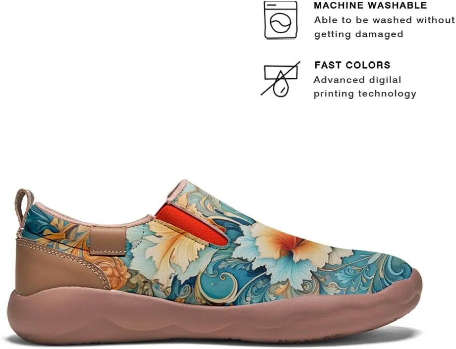 Women's Shoes Art Painted Casual Slip On Loafers Round Toe Lightweight Comfort Fashion Travel Sneakers Classical Floral Pattern
