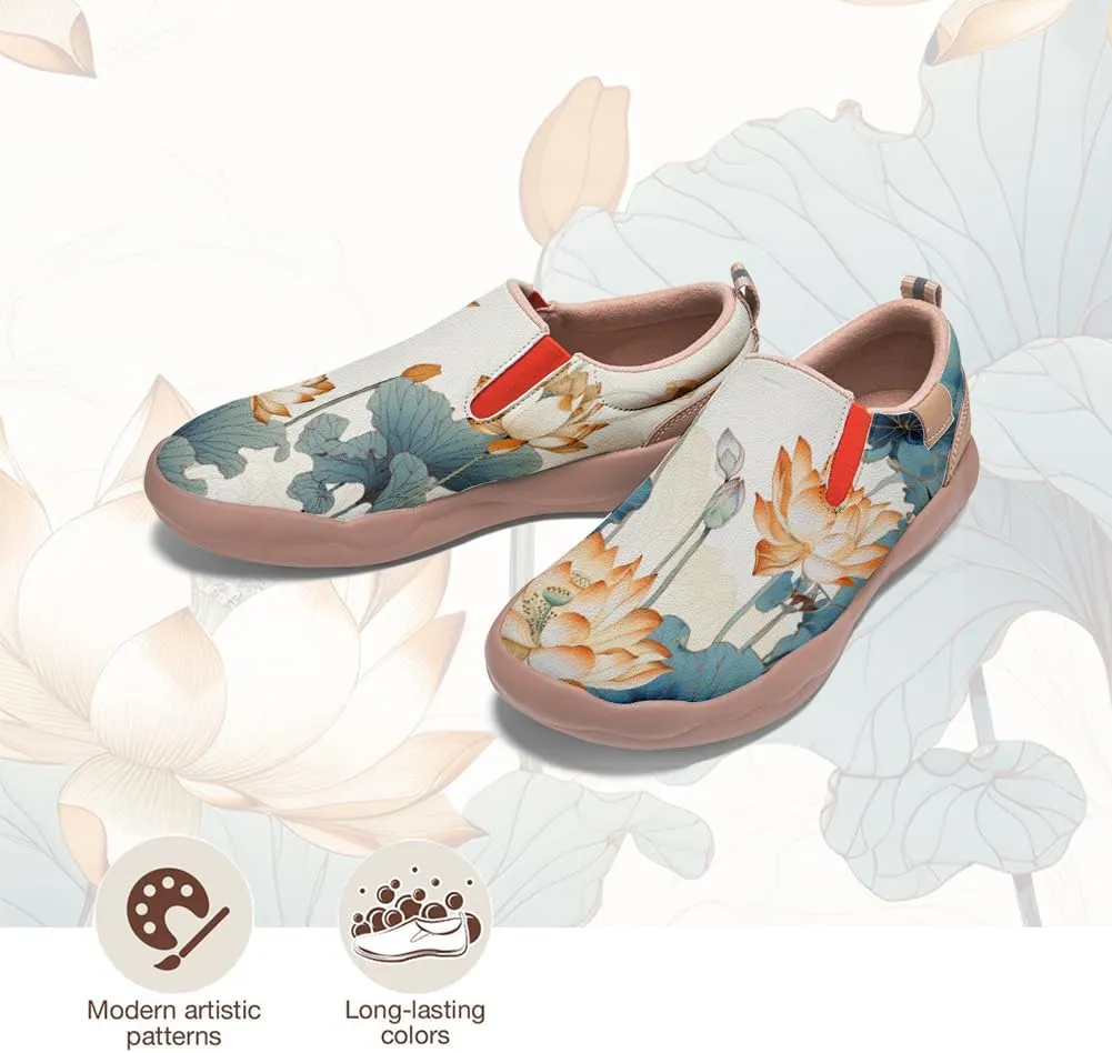 Women's Shoes Art Painted Casual Slip On Loafers Round Toe Lightweight Comfort Fashion Travel Sneakers Classical Floral Pattern