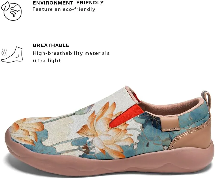 Women's Shoes Art Painted Casual Slip On Loafers Round Toe Lightweight Comfort Fashion Travel Sneakers Classical Floral Pattern