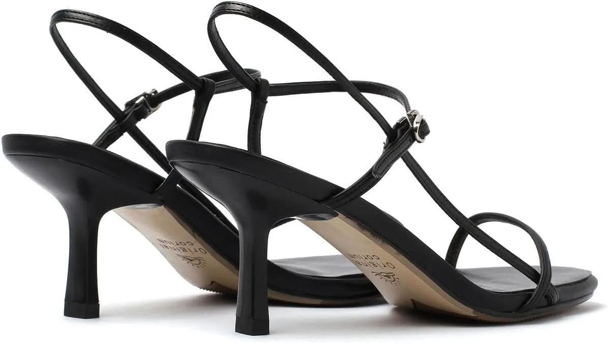 Women's Slingback Heeled Sandals Open Square Toe Strappy Kitten Heel Ankle Strap Stiletto High Heels Dressy Shoes