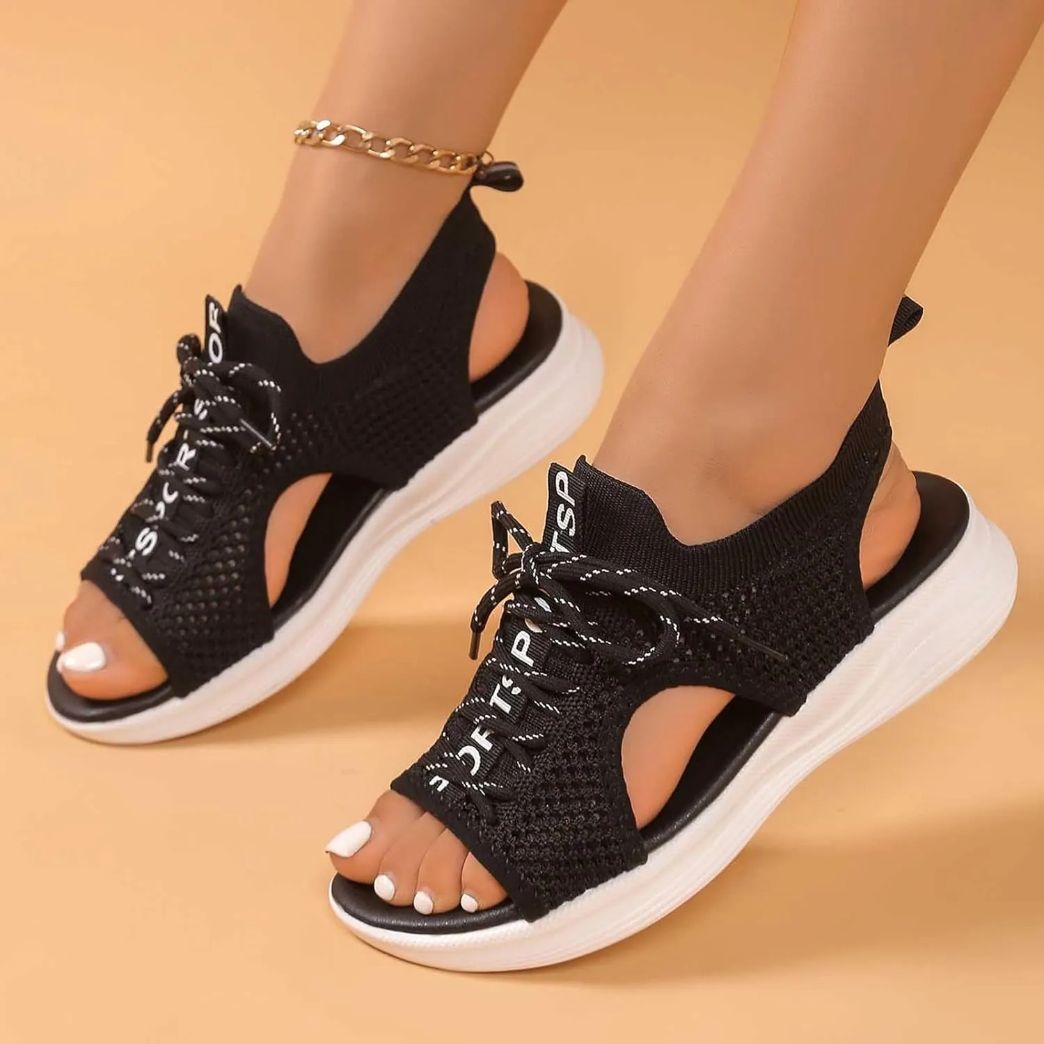 Women's Summer Fashion Cloth Breathable Open Toed Sandals Comfortable Platform Shoes Hike Sandal