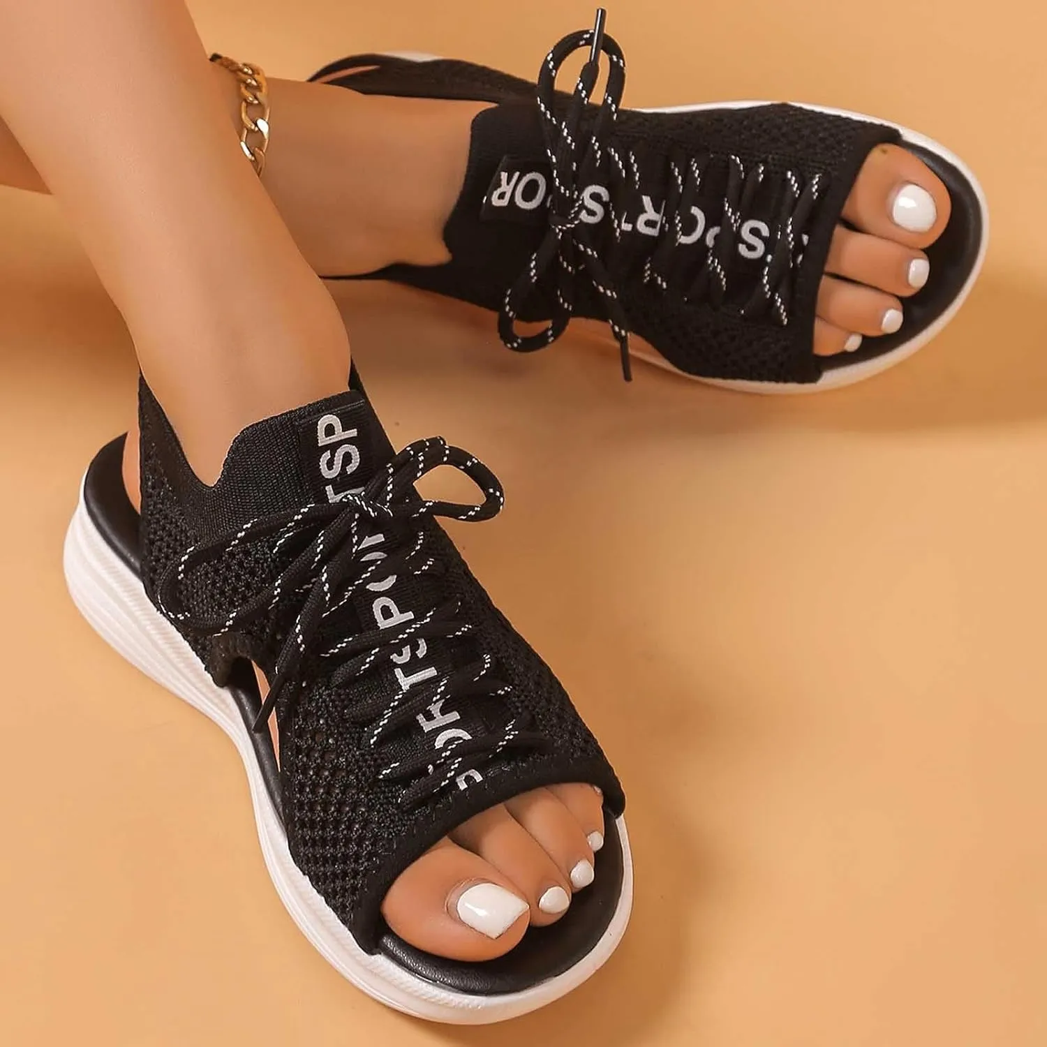 Women's Summer Fashion Cloth Breathable Open Toed Sandals Comfortable Platform Shoes Hike Sandal