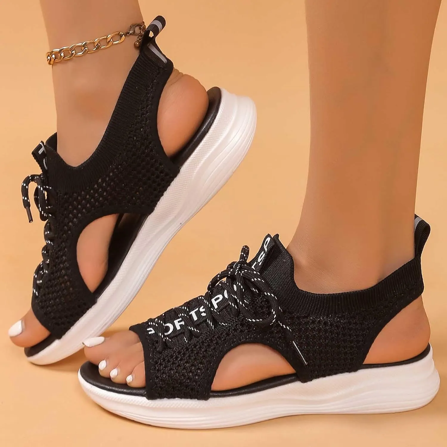 Women's Summer Fashion Cloth Breathable Open Toed Sandals Comfortable Platform Shoes Hike Sandal