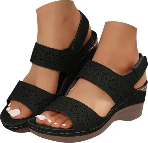 ZSpzx Summer Sandals For Women 2025,Women's Heeled Open Toe Slip On Block Womens Chunky Mid Heels Ankle Strap Sandal Hollow Out Slippers Casual Comfortable Adjustable Walking Shoes for Daily Wear
