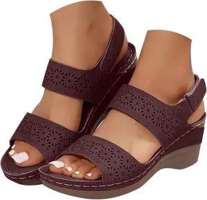 ZSpzx Summer Sandals For Women 2025,Women's Heeled Open Toe Slip On Block Womens Chunky Mid Heels Ankle Strap Sandal Hollow Out Slippers Casual Comfortable Adjustable Walking Shoes for Daily Wear